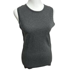 Gap Women's M‎ Stretch Tank Gray Blouse Top Shirt Knit Crew Neck